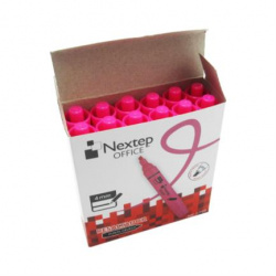 Marcador Nextep Resaltador Color Rosa C/12 Pzas